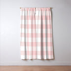 Baby Pink Buffalo Check Window Curtain Gallery Image 3