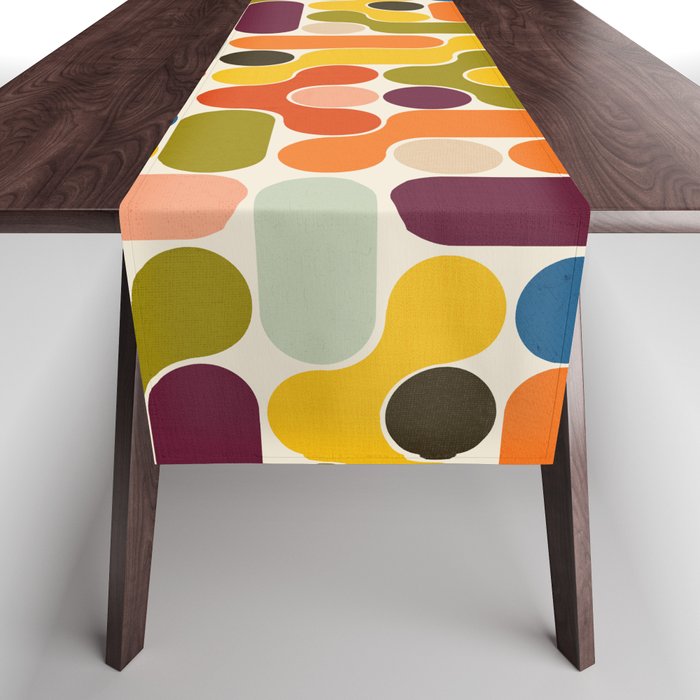 Mid Century Vivid Abstract Table Runner Gallery Image 1