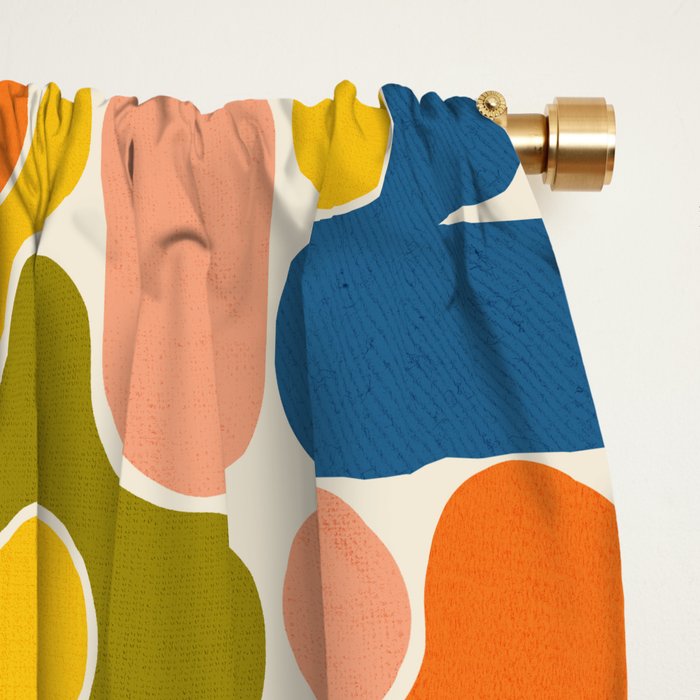 Mid Century Vivid Abstract Window Curtain Gallery Image 2