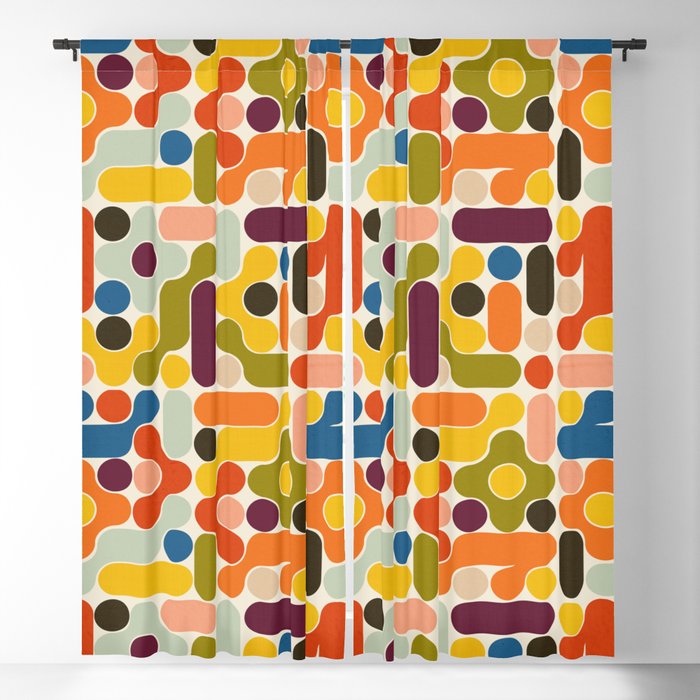 Mid Century Vivid Abstract Window Curtain Gallery Image 1