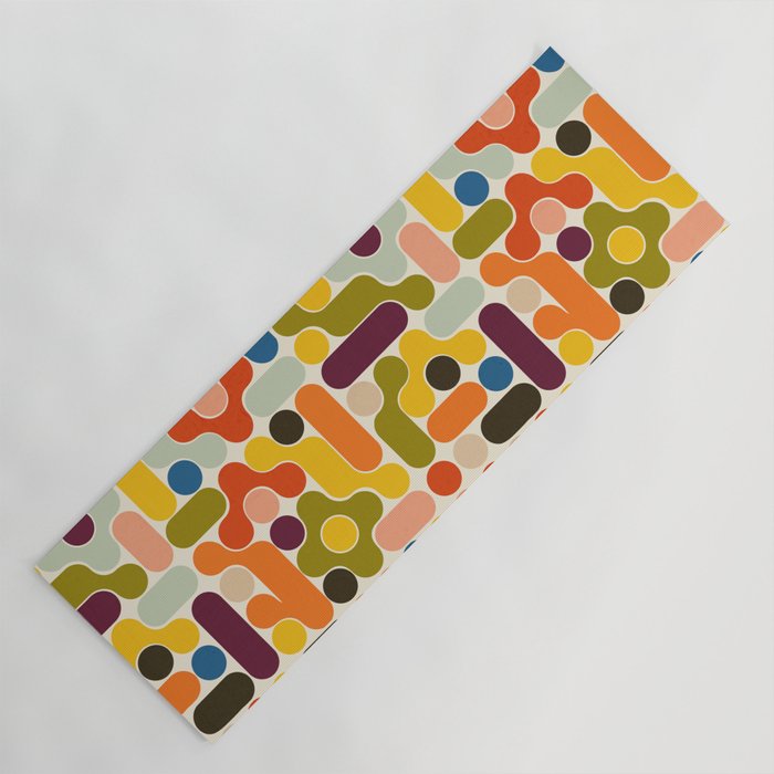 Mid Century Vivid Abstract Yoga Mat Gallery Image 1
