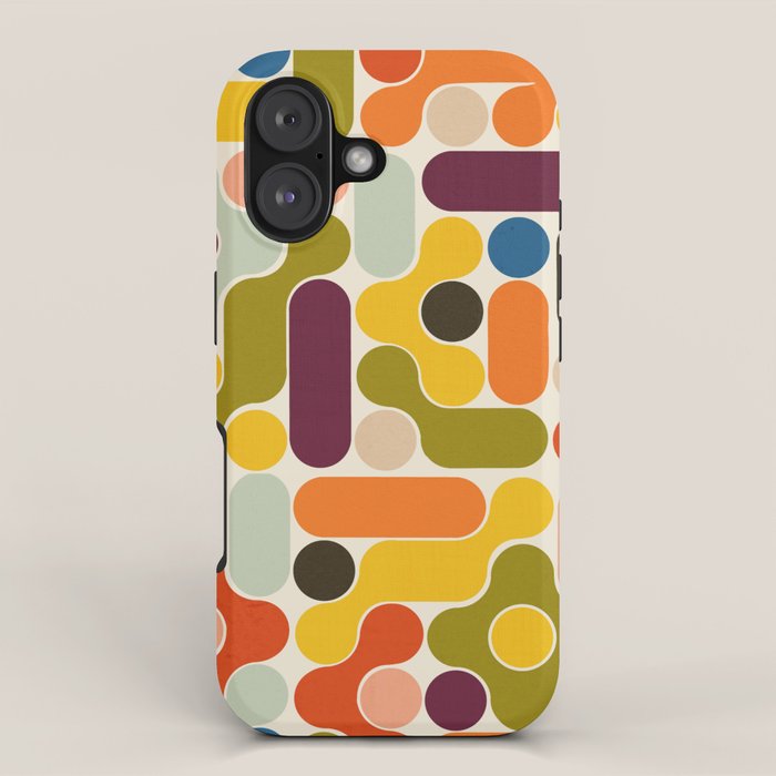 Mid Century Vivid Abstract iPhone Case Gallery Image 1