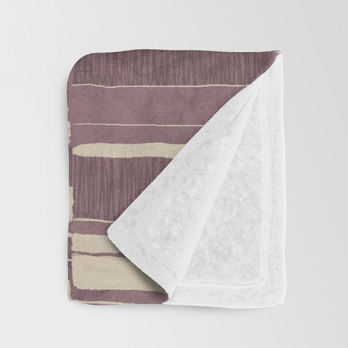 Scratchy Blocks - Dusty Mauve Throw Blanket Gallery Image 3