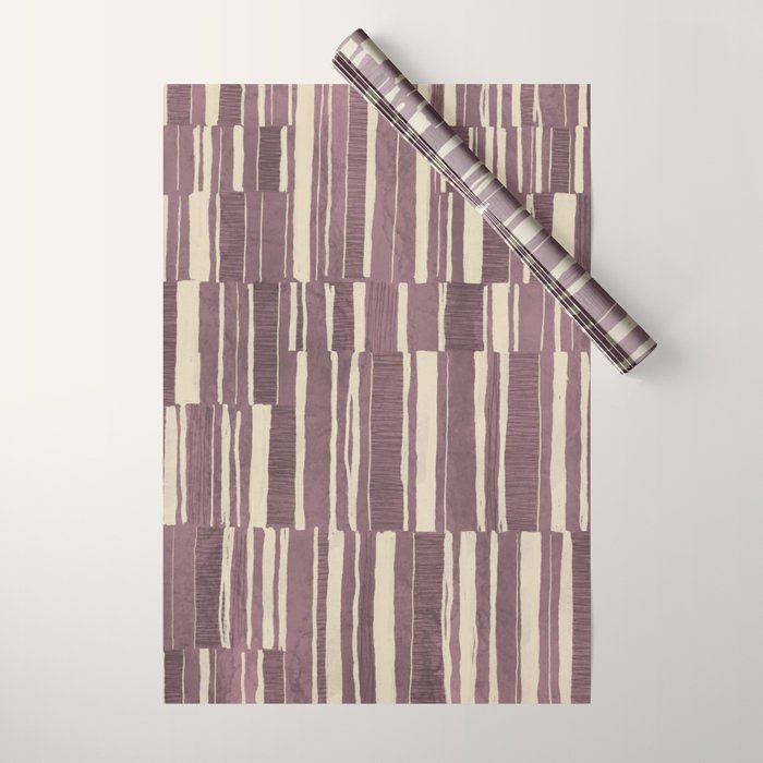 Scratchy Blocks - Dusty Mauve Wrapping Paper Gallery Image 1
