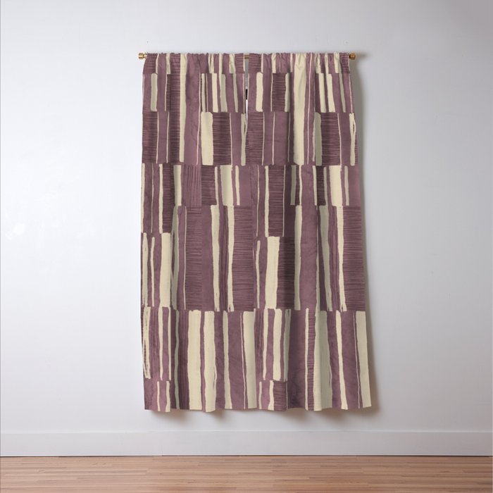 Scratchy Blocks - Dusty Mauve Window Curtain Gallery Image 3