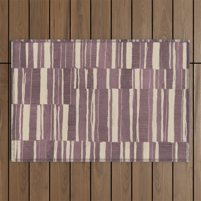 Scratchy Blocks - Dusty Mauve Outdoor Rug Gallery Image 1