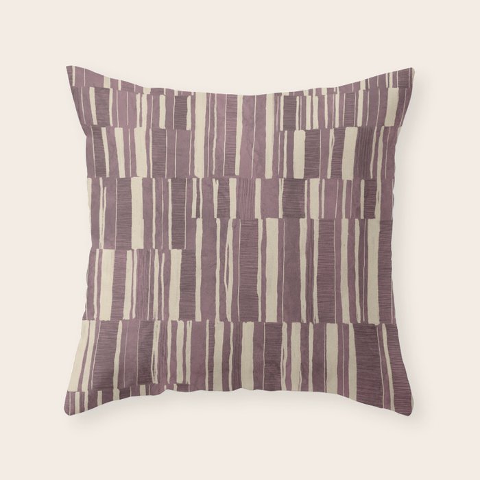 Scratchy Blocks - Dusty Mauve Throw Pillow Gallery Image 1