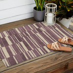 Scratchy Blocks - Dusty Mauve Outdoor Rug Gallery Image 2