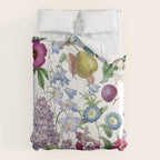 Summer Fruits Botanical Illustration Collage Comforter Gallery Image 6