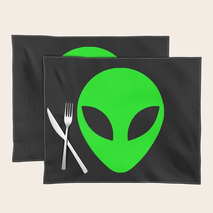 Black and Green Alien Head Shape Placemat Gallery Image 1
