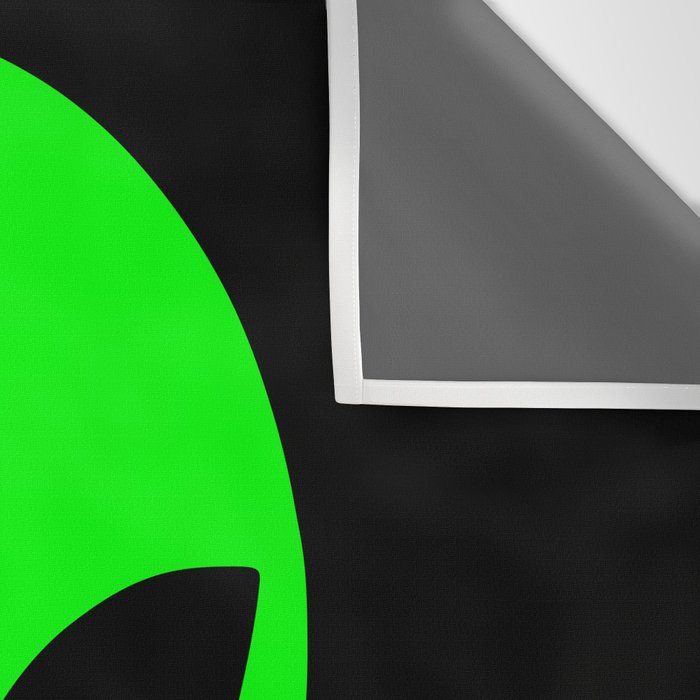 Black and Green Alien Head Shape Wall Tapestry Gallery Image 3