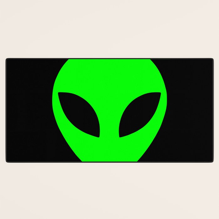 Black and Green Alien Head Shape Desk Mat Gallery Image 3