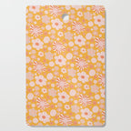 Pop Art Stripe Flowers in Retro Tangerine Cutting Board Gallery Image 1