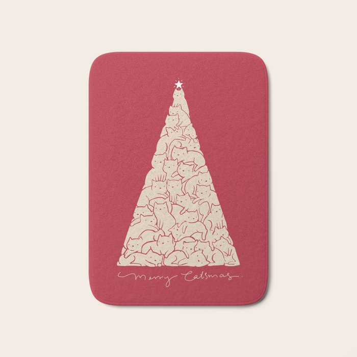 Cat Landscape 169: Merry Catsmas Bath Mat Gallery Image 1