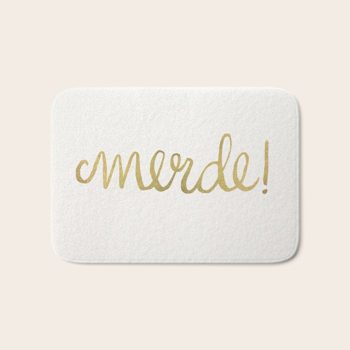 Pardon My French - Gold Ink Bath Mat Gallery Image 1