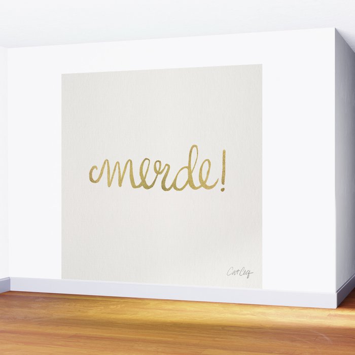 Pardon My French - Gold Ink Wall Mural Gallery Image 2
