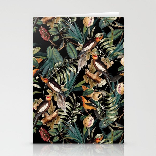 Floral and Birds Vintage Garden Night Stationery Card Gallery Image 2