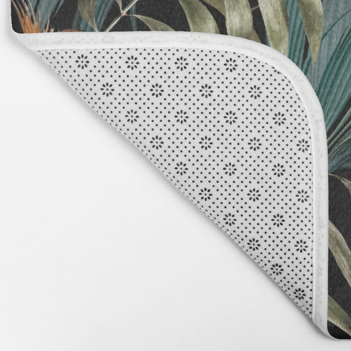 Floral and Birds Vintage Garden Night Bath Mat Gallery Image 2