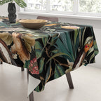 Floral and Birds Vintage Garden Night Tablecloth Gallery Image 3