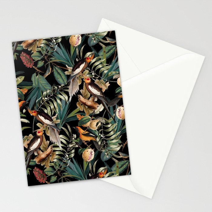 Floral and Birds Vintage Garden Night Stationery Card Gallery Image 2