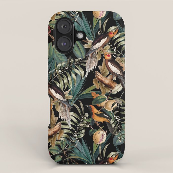 Floral and Birds Vintage Garden Night iPhone Case Gallery Image 1