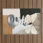 collage art / butterfly 2 Outdoor Rug Gallery Image 1