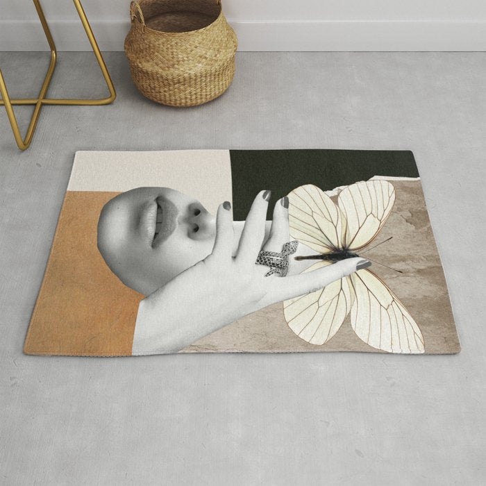 collage art / butterfly 2 Rug Gallery Image 1