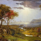 Autumn & Rays of Sun in the Hudson River Valley by Jasper Francis Cropsey Coffee Mug Gallery Image 2