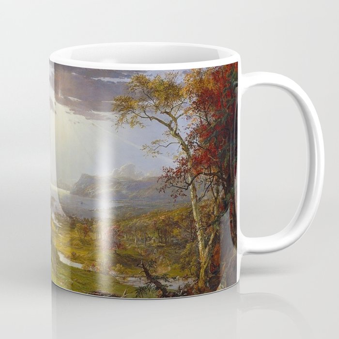 Autumn & Rays of Sun in the Hudson River Valley by Jasper Francis Cropsey Coffee Mug Gallery Image 1
