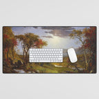 Autumn & Rays of Sun in the Hudson River Valley by Jasper Francis Cropsey Desk Mat Gallery Image 1