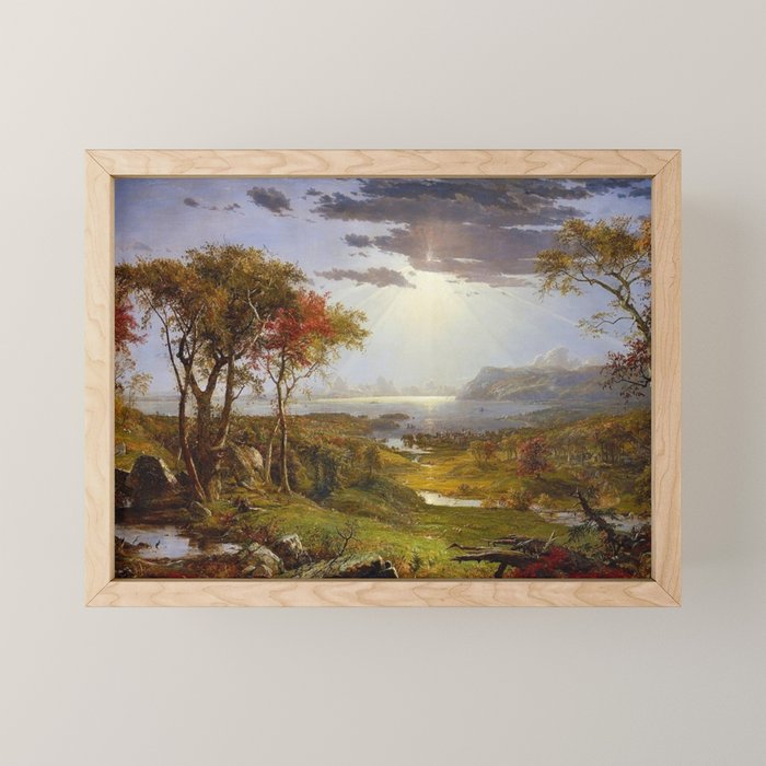 Autumn & Rays of Sun in the Hudson River Valley by Jasper Francis Cropsey Mini Art Print Gallery Image 1