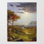 Autumn & Rays of Sun in the Hudson River Valley by Jasper Francis Cropsey Poster Gallery Image 4