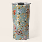 Wild Grasses Botanical Gold Teal Travel Mug Gallery Image 1