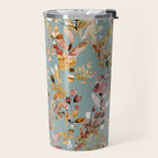 Wild Grasses Botanical Gold Teal Travel Mug Gallery Image 2
