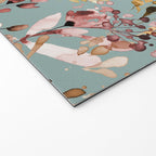 Wild Grasses Botanical Gold Teal Welcome Mat Gallery Image 2