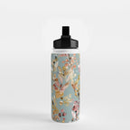 Wild Grasses Botanical Gold Teal Water Bottle Gallery Image 2