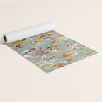 Wild Grasses Botanical Gold Teal Yoga Mat Gallery Image 2