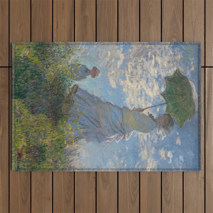 Woman with a Parasol, Monet Outdoor Rug Gallery Image 1