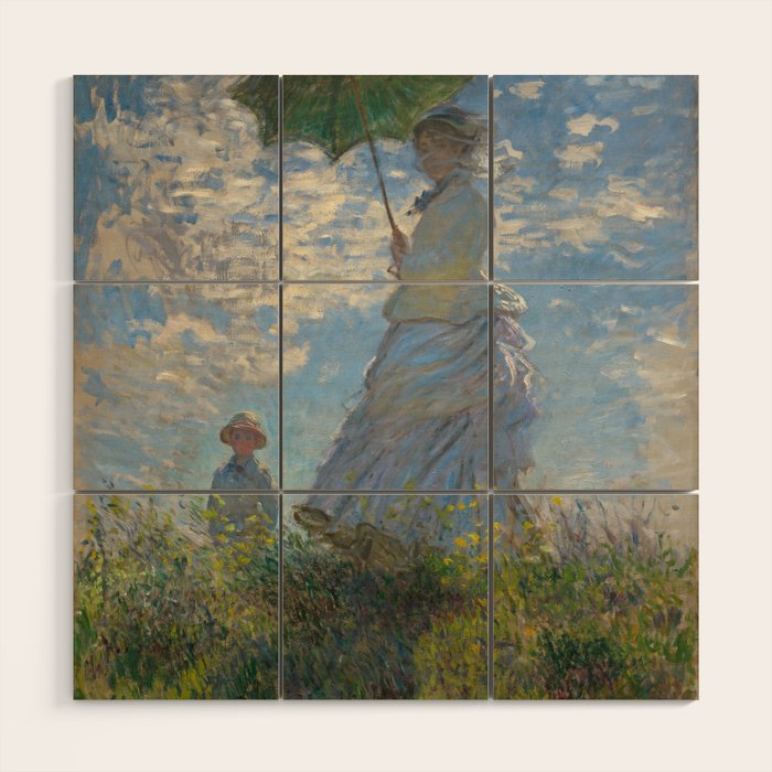Woman with a Parasol, Monet Wood Wall Art Gallery Image 1