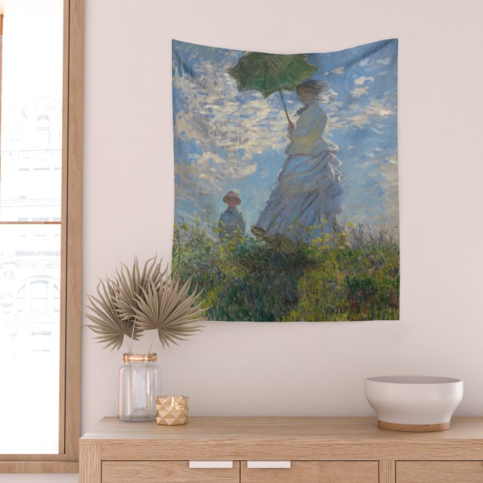 Woman with a Parasol, Monet Wall Tapestry Gallery Image 2
