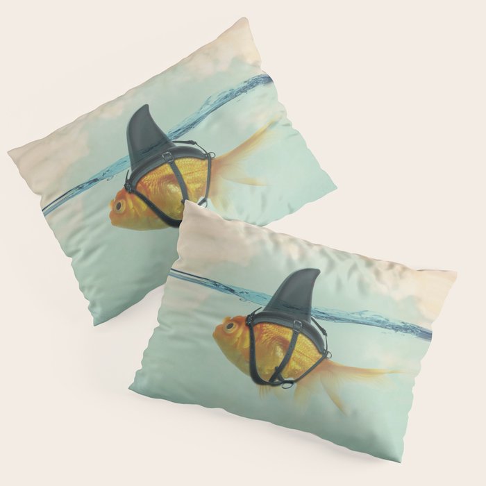 Brilliant DISGUISE - Goldfish with a Shark Fin Pillow Sham Gallery Image 1
