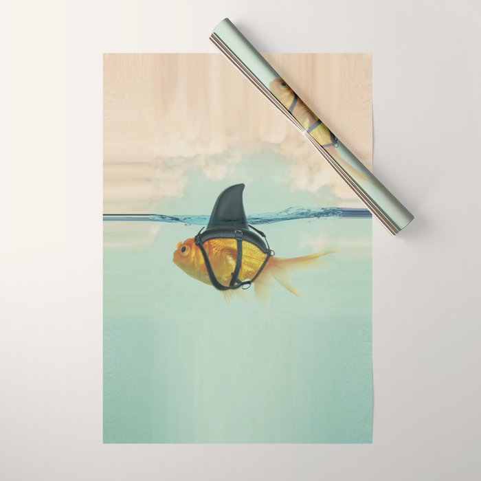 Brilliant DISGUISE - Goldfish with a Shark Fin Wrapping Paper Gallery Image 1