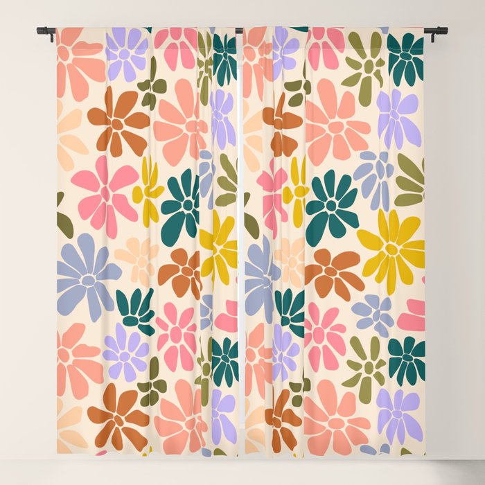 Rainbow Color Retro Floral  Window Curtain Gallery Image 5