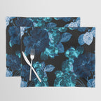 Flora temptation - moonlit blue Placemat Gallery Image 1
