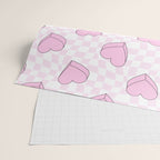 Pink love heart candy checkered pattern Wrapping Paper Gallery Image 2