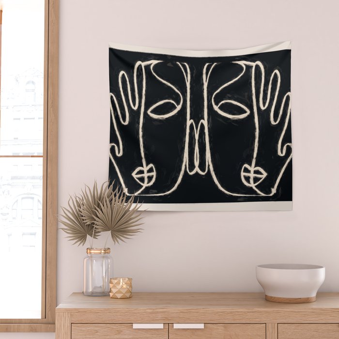 Two Faces Wall Tapestry Gallery Image 2
