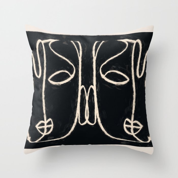 Two Faces Throw Pillow Gallery Image 1