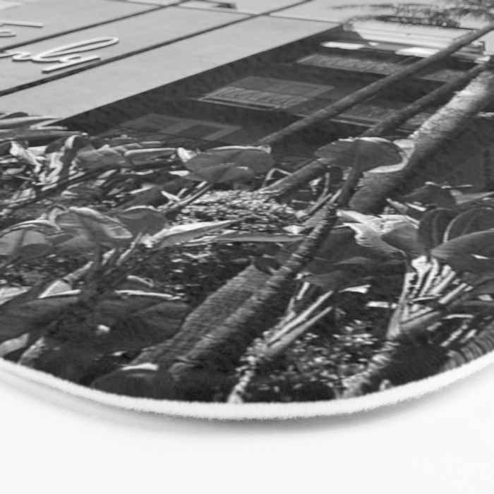 Beverly Hills Hotel, California black and white photograph / black and white photography Bath Mat Gallery Image 3