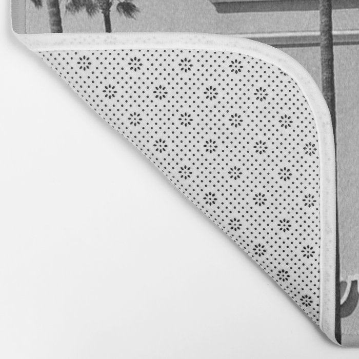 Beverly Hills Hotel, California black and white photograph / black and white photography Bath Mat Gallery Image 2