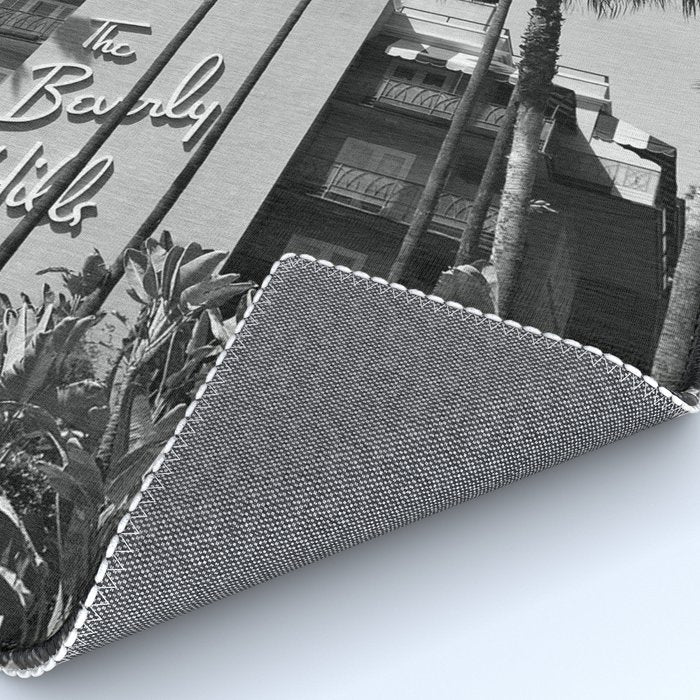 Beverly Hills Hotel, California black and white photograph / black and white photography Rug Gallery Image 4
